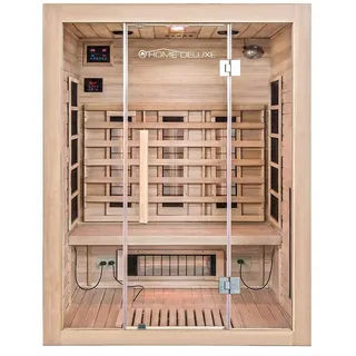 Home Deluxe – Infrarotkabine Sahara L – 150 x 120 x 190 cm - für 2-3 Personen, 6 Vollspektrumstrahler, Holz: Hemlocktanne I Infrarotsauna, Sauna, Wärmekabine, Infrarot