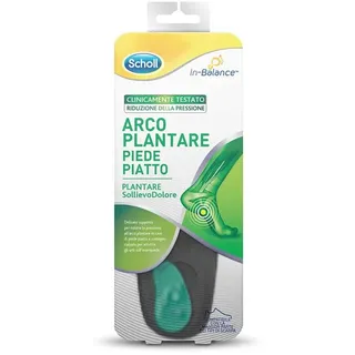 SCHOLL In-Balance Fußgewölbe-Fußbett, Schmerzlinderung, orthopädische Einlegesohlen für flachen Fuß, Einlegesohlen mit stoßdämpfendem Gel mit doppelter Schicht mit flexibler Unterstützung, Größe M