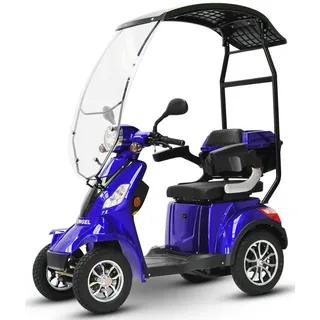 ECO ENGEL Elektromobil E-Scooter 4 Räder ECO ENGEL 510 Rot, 25 km/h mit Dach, Topcase und Dach blau