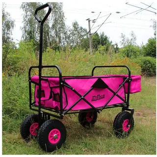Trutzholm Bollerwagen faltbar mit Vollgummi Rädern, Hecktasche und Teleskopgriff Falt-B...