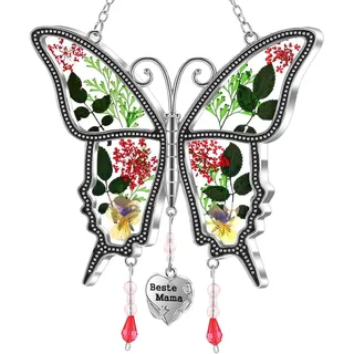 Mama, Geschenke für Mama Beste Mama Geschenk Geburtstagsgeschenk für Mama, Muttertagsgeschenk Geschenk für Mama, Schmetterling Sonnenfänger Windspiel Mama Geschenk Weihnachten