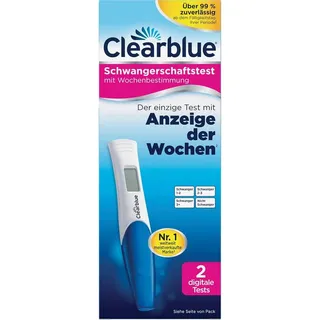 Clearblue Schwangerschaftstest Frühtest digital mit Wochenbestimmung, 2 Stk., 2-St.