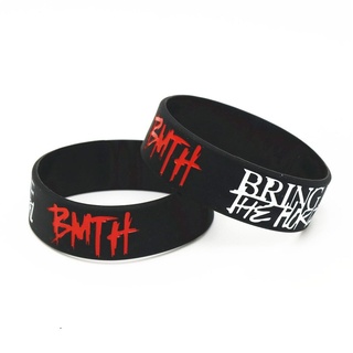 1 STÜCK Musik Band Breite buchstaben Silikon BraceletsBangles Death Metal Rock Musik Silikon Armband Fans SH211 - Schwarz