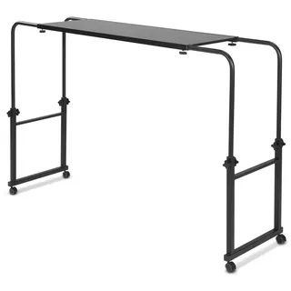 eloneo Betttisch auf Rollen, höhenverstellbar 78 bis 120cm, längenverstellbar 119 bis 190cm, schwarz
