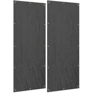 Outsunny Kaminholzregal 148 x 62 cm Kunststoff schwarz