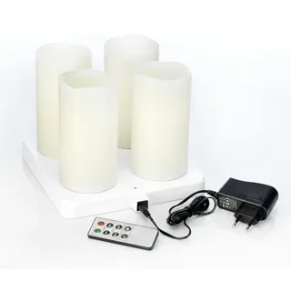 Duni LED-Stumpenkerze, wiederaufladbar 220 x Ø 75 mm, weiß, 1 Stk/Krt 1 x 1 Stk)