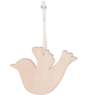 FOMIYES 10 Stück Vogel-Holz-DIY-Bastelausschnitte, hölzerne Tauben-Hängeornamente mit Loch, Hanfseilen für Weihnachtsbaum, Hochzeit, Geburtstag, Dekoration