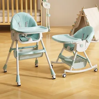 Hochstuhl Baby 6in1 Kinderhochstuhl Ab 6 Monaten Essstuhl Mit Sicherheitsgurt Klappbar Pflegeleicht Höhenverstellbares Gestell Mitwachsend Abnehmbarer Essbrett Korb