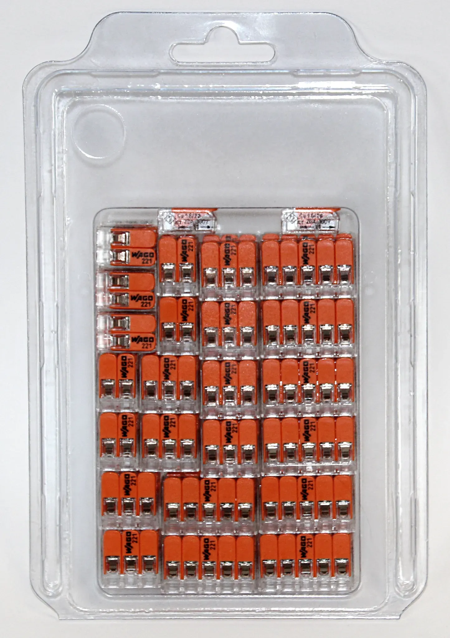 Wago 221 Klemmen SET 16x 221-412, 221-413, 221-415 - Kabel Verbinder in der wiederverschließbaren Box - Original WAGO, VE: 16x412 16x413 16x415