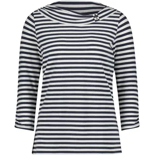 Betty Barclay Damen Ringelshirt mit Streifen 42, Dunkelblau/Weiß - 42