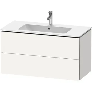 Duravit L-Cube Waschtischunterbau wandhängend Breite Tiefe 481, 2 Schubkästen, passend für "P3 Comfort" Artikel Becken rechts, Farbe: Hochglanz Lack