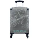 MuchoWow® Koffer Handgepäck Trolley Rollkoffer Kleine Reisekoffer mit 4 Rollen - Wuppertal - Stadtplan - Blau - Karte - Deutschland - Cabin Size ... - Bunt