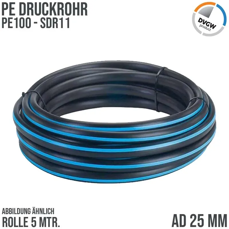 25 x 2,3 mm PE PP Rohr HD Druckrohr Trink Brauch Wasser PE 100 DVGW SDR 11 PN 12...