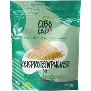 Reisprotein Pulver Bio - 500g. Reis Protein Pulver Vegan und Glutenfrei. Reisproteinpulver aus Kontrolliert Biologischem Anbau. Organic Rice Protein Powder.