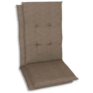 Xxxl Sesselauflagenset, Braun, Textil, 2-teilig, Uni, Füllung: Schaumstoff, Vlies, 48x5x118 cm, Oeko-Tex® Standard 100, pflegeleicht, für den Außenbereich geeignet, mittels Gurtband zu befestigen, Outdoor-Kissen, Gartenstuhlauflagen, Hochlehner-Auflagen