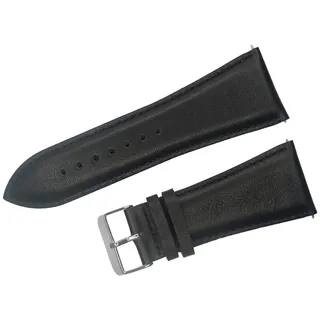 32mm Männer Large Size Uhrenarmband Kalb echtes Leder Armband Edelstahl Dornschließe Uhrenarmband Schwarz, 32mm