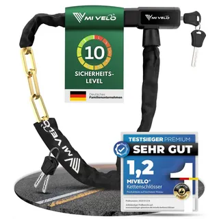 MIVELO Fahrradschloss Kettenschloss hohe Sicherheit 100cm lang I Fahrrad Schloss mit Schlüssel 8mm gehärteter Stahl I Ideal für E Bike, MTB & Rennrad I Bike Lock