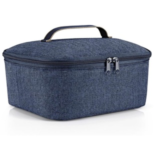 Reisenthel coolerbag M pocket Kühltasche mit Obermaterial aus recycelten PET-Flaschen Ideal für das Mittagessen unterwegs, Couleur:herringbone dark blue