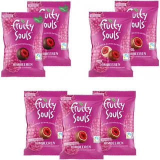 FruitySouls - Gefriergetrocknete Himbeeren mit Schokolade | gemischt | 7 Pack (560g) | Schokofrüchte | Gefriergetrocknete Früchte, schokoliert