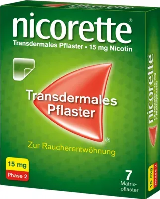 NICORETTE Pflaster mit 15 mg Nikotin – mit Nikotinpflaster Rauchen aufhören – für Phase 1 oder 2 der Raucherentwöhnung – 7 St.