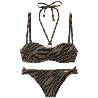 bruno banani Bügel-Bandeau-Bikini Damen schwarz-gold Gr.44 Cup E
