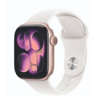 Apple Watch Series 11 GPS 42mm Rose Gold Aluminium Sport Band light blush S/M