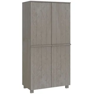 furnicato Kleiderschrank HAMAR Hellgrau 89x50x180 cm Massivholz Kiefer (1-St) grau