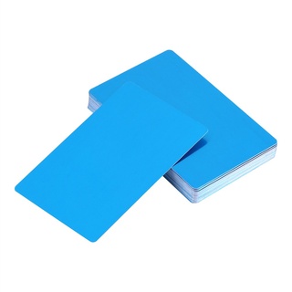 Akozon 50Pcs Visitenkarte Beeindruckende Rohlinge Mark Graviertes Metall Glatte Visitenkarten 5 Farben(Blau)