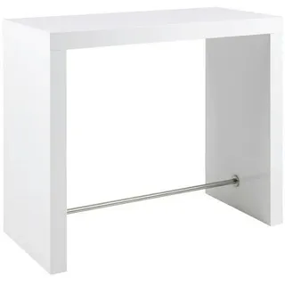 SalesFever Bartisch 130 x 105 x 60 cm Weiß Hochglanz
