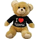 Plüsch - Teddybär mit Shirt - I Love Wuppertal - 27072 - Größe ca 26cm - Beige