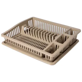 URBAN LIVING Sonoma Geschirrkorb mit Tablett, Farbe Dune 46 x 37 x H 9,5 cm