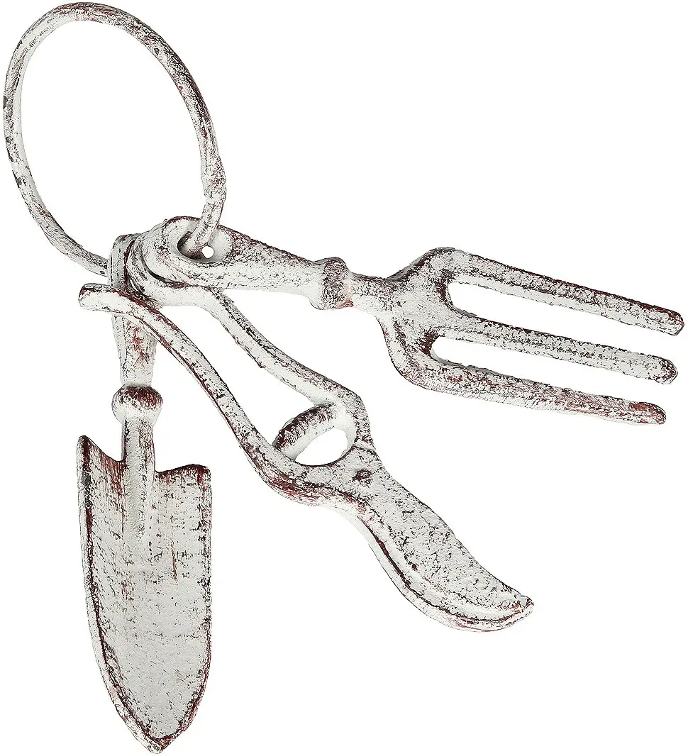 Dekoobjekt AMBIENTE HAUS "Garten Schlüsselbund", grau, B:7cm H:18cm T:5cm, Gusseisen, Dekofiguren