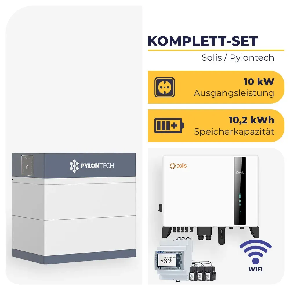 Solis S6-EH3P10K-H-EU Hybrid-Wechselrichter 10 kW mit 10,2 kWh Pylontech Force H3