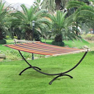 [casa.pro]® XXL Hängematte mit Gestell "COLOR" Hängemattenset Hängemattengestell