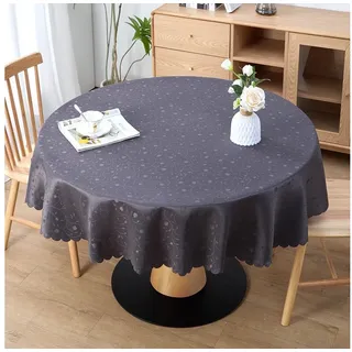 simurq Tischdecke Abwaschbar Lotuseffekt | Wasserabweisend & Pflegeleicht & fleckenabweisend Tischdecken | Tischdecke weiß Grau Beige Tischdecke Rund - Tischtuch Table Cloth (Anthrazit, 160 cm Rund)