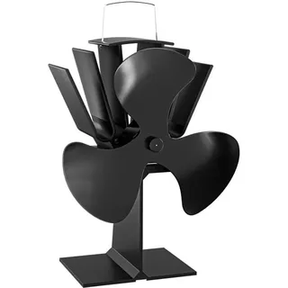 Wiltec - Kaminofenventilator mit 3 Blättern 70 bis 350°C, Ofenventilator ohne Strom, Kaminventilator für eine effiziente und umweltfreundliche