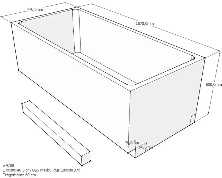 Schröder Badewannenträger für Malibu Plus 170x80