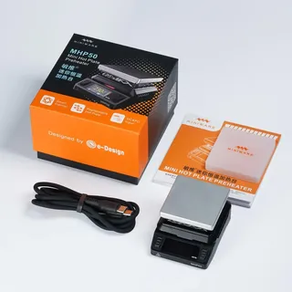 MINIWARE MHP50 Heiß Plate Preheater (Aluminium mit eloxierter Oberfläche) 150W 50x50mm Heizung Mini Smart Konstante TemperaturHeiß 100-350 ° C Lötstation Werkzeug