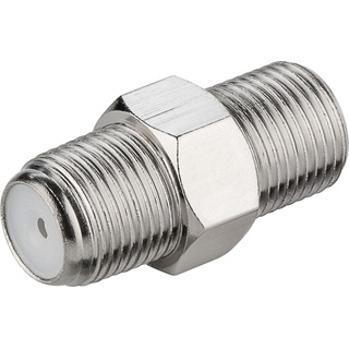 goobay F-Buchse > F-Buchse - Adapter-Stecker aus Kupfer-Zink-Gemisch