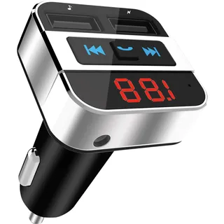 TnB Bluetooth FM Transmitter Auto, FM Transmitter Auto, Zigarettenanzünder-Ladegerät, Bluetooth-Adapter für Auto, Freisprecheinrichtung für Telefonanrufe - Schwarz