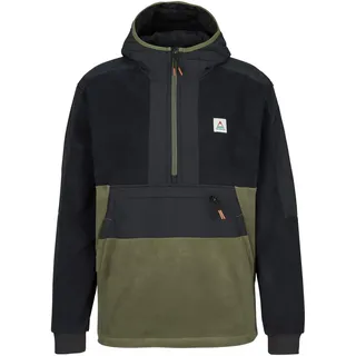 Passenger Woodland 2.0 Hooded 1/2 Zip Recycled Polar Fleece Schwarz L