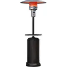 Gasheizstrahler | 2,2m + Tisch | Schwarz | 12kW | Heizpilz, Terrassenheizstrahler, Terrassenheizer, Heizstrahler Gas