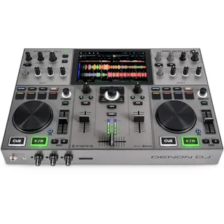 Denon DJ PRIME GO+ Tragbarer DJ-Controller und Mixer mit Stem-Trennung, 2 Decks, WLAN-Streaming, Bluetooth, Lichtsteuerung, 7" Display und Batterie