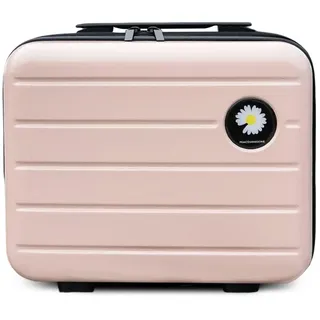 Balakaka Kosmetikkoffer für Mädchen, ABS Beautycase Damen Tragbare Wasserdicht,16 -Zoll große Kapazität Kosmetikkoffer Hartschale mit Handgriff und Reißverschluss 34x15x25 cm Rosa