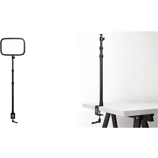 Elgato Key Light, Professional Studio LED Panel with 2800 lumens, Colour Adjustable, App-Enabled, for PC and Mac & Multi Mount (ausfahrbar bis 125 cm, zentrales Kugelgelenk, 1/4 Zoll Gewinde) schwarz