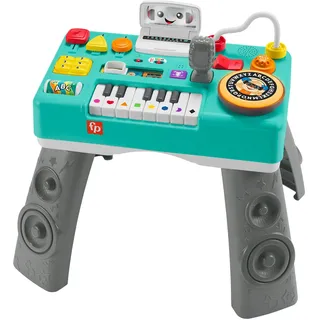 Fisher-Price Lernspaß DJ Spieltisch - musikalisches Lernspielzeug mit 3 Klavierspielmodi, Lichtern, Version: Niederländisch; Englisch; Französisch; Deutsch; Italienisch, HRB67