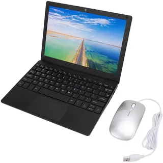 Tragbarer 10,1-Zoll-Laptop-Minicomputer, Ultraleichtes Notebook mit Tastatur und Touchpad, Webcam, WLAN, USB-Schnittstelle, für Android 12.0 (EU-Stecker 2 GB + 64 GB)