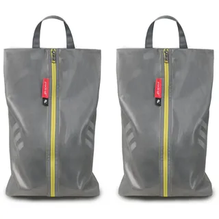pack all Wasserfeste Reise Schuhbeutel, Schuhorganizer, Schuhtasche mit Reißverschluss, für Männer und Frauen (2er Pack Grau)