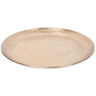 Marrakesch Orient & Mediterran Interior Dekotablett Vintage Tablett Serviertablett Deko Imera Gold 30cm (1 St), Handarbeit goldfarben