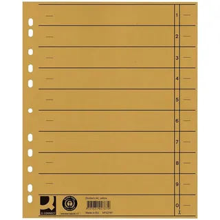 Q-Connect Q-Connect® Trennblätter - A4 Überbreite, gelb, 100 Stück